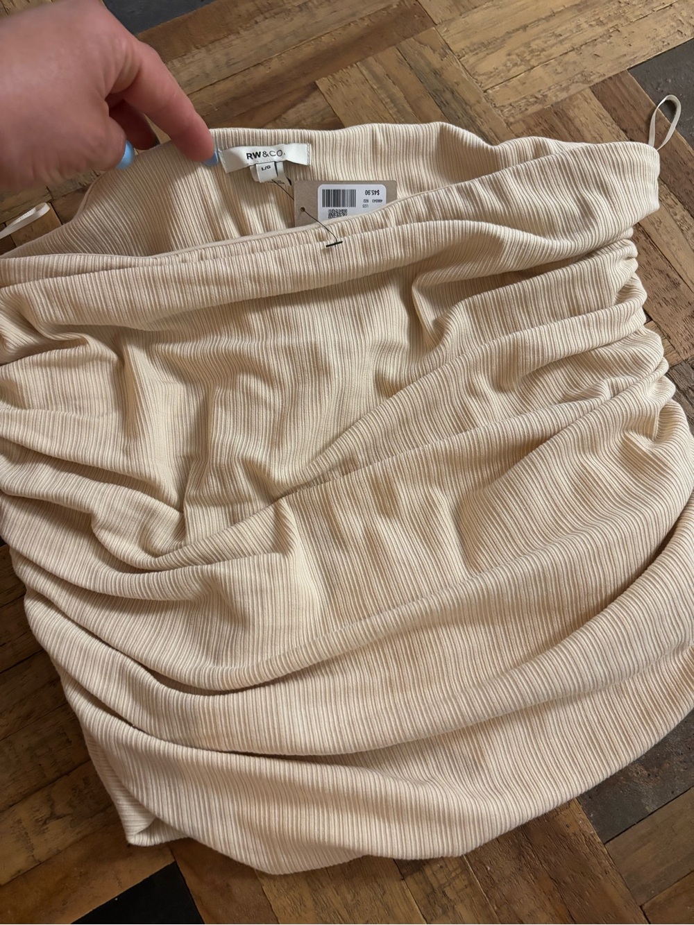 RW&CO Ribbed Ruched Tube Top